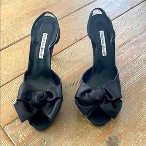 Charles David Black Satin Heels